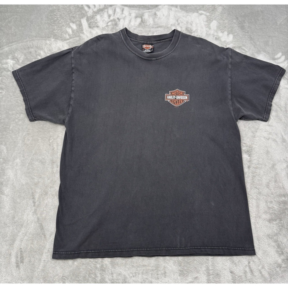 Vintage Harley Davidson Shirt Mens XL Black Bastille Paris France Retro Tee 90s